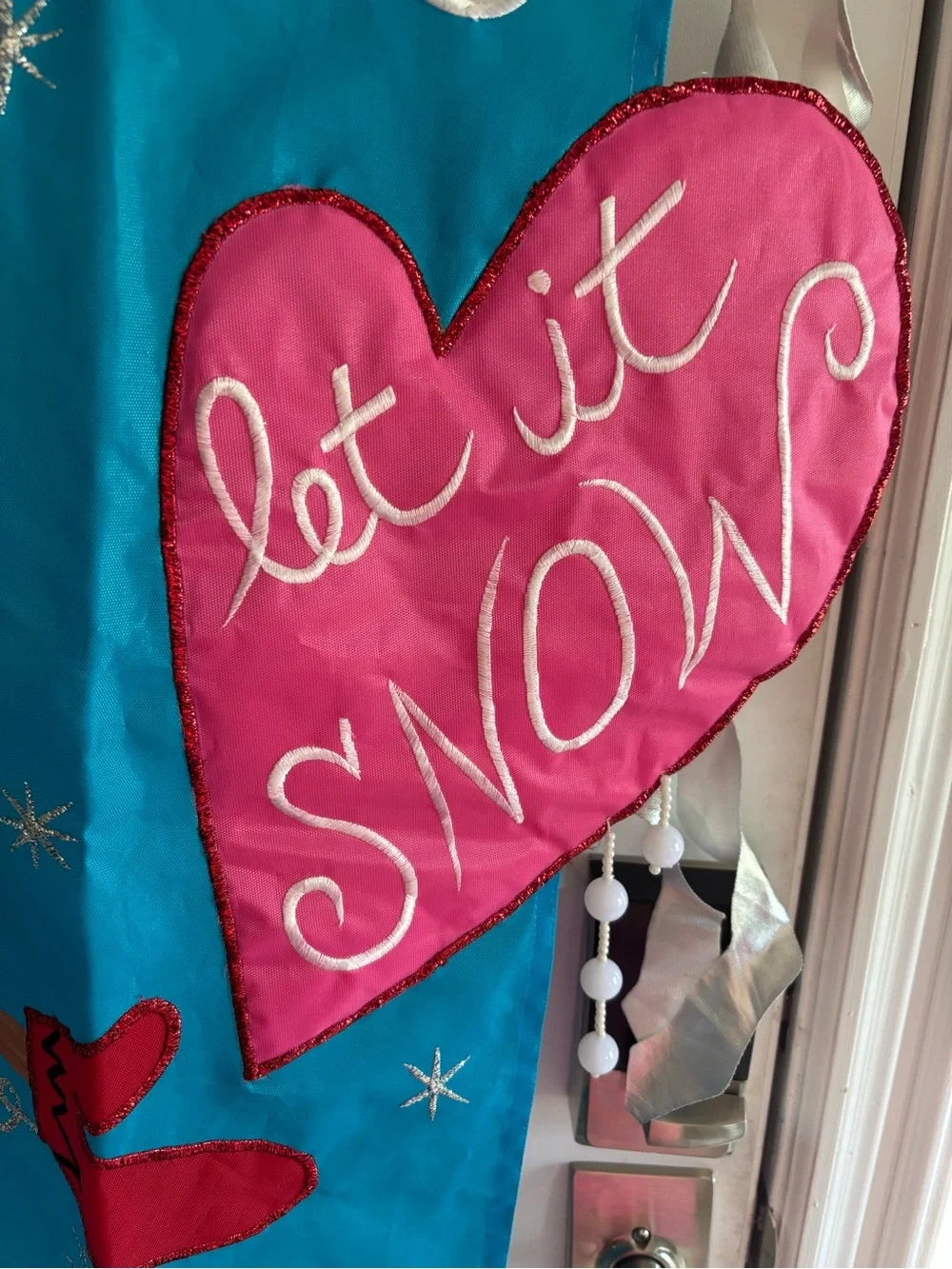 Karen Rossi Let It Snow Holiday Snowman Flag Handcrafted